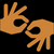 symbol języka migowego - ikonka z dwoma dłońmi